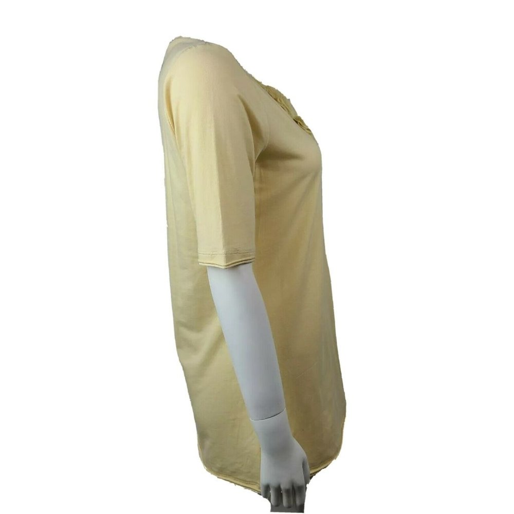 Cabi Top Womens Size M Medium Solid All Yellow Floral Neckline Style #316 - Picture 5 of 8